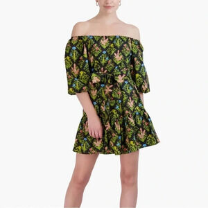 NWT LAUNDRY By SHELLI SEGAL Tie Waist Off The Shoulder Mini Dress